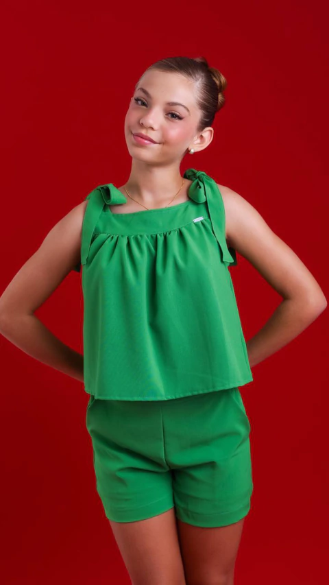 Conjunto Isa verde bandeira - MENINA MOLEKA