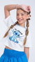 Conjunto saia com short Stitch azul - Marina Flor Kids