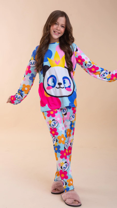 Pijama manga longa Panda - comprar online