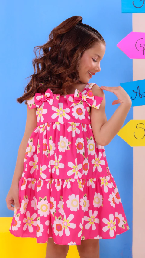 Vestido Laura Laços Flores - comprar online