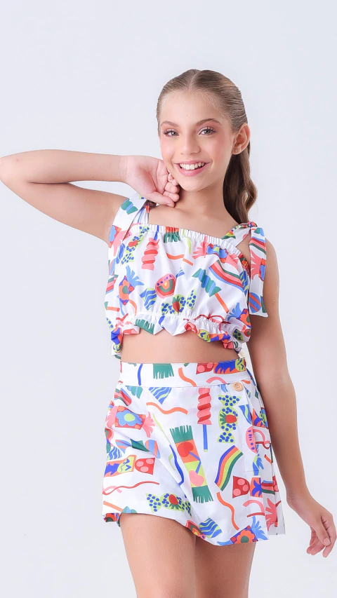 Conjunto Bia branco - MENINA MOLEKA - comprar online