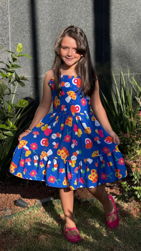 Vestido Yara Borboleta azul - comprar online