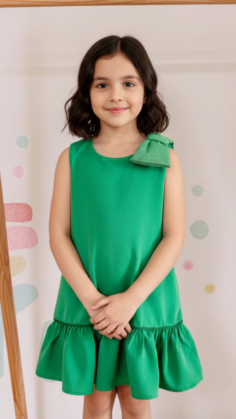 Vestido Bia Verde liso - comprar online