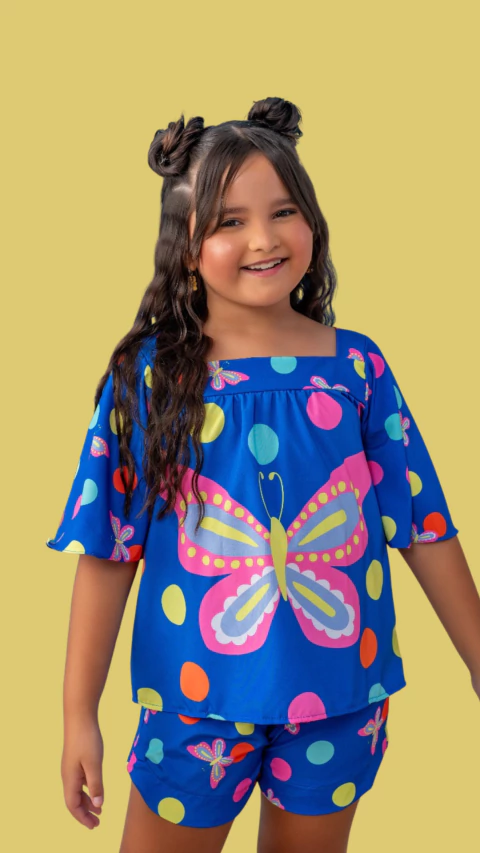 Conjunto Sophia Borboleta azul - comprar online