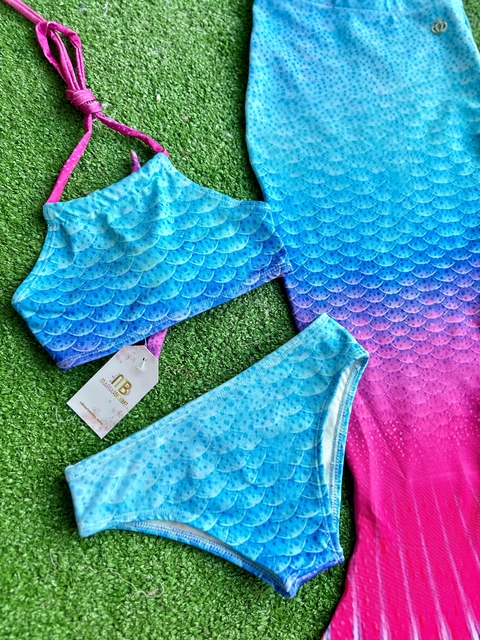 Kit Sereia 3 Peças Azul e Rosa