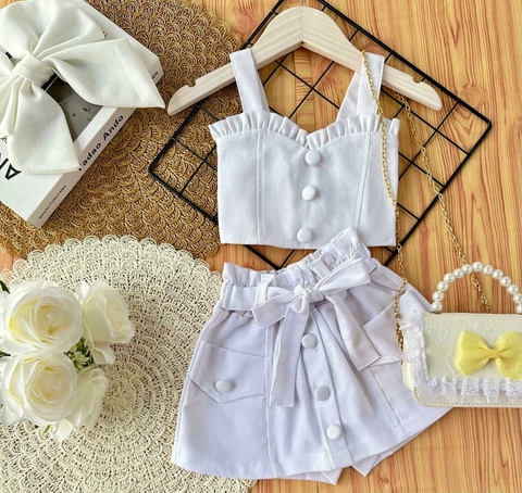 Conjunto short saia linho - comprar online