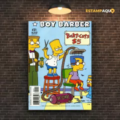 Quadro MDF - Barbearia Simpsons