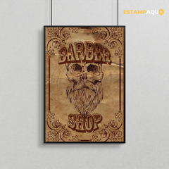 Quadro MDF - Caveira Barber Shop