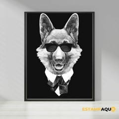 Quadro MDF - Cachorro de Preto (MIB)