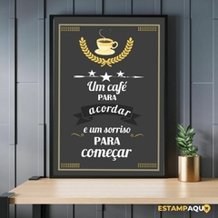 Quadro MDF - Um Café pra começar