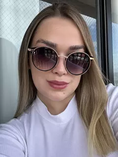 VERENA| Óculos de Sol Redondo - Metal - Dourado na internet