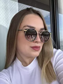 VERENA| Óculos de Sol Redondo - Metal - Dourado