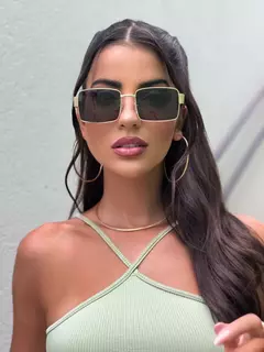 DUNA | Óculos de Sol Quadrado em Acetato – Preto com Dourado - Lamel Glasses