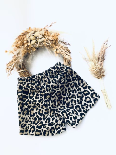 SHORT POLLERA ANIMAL PRINT MARRÓN en internet