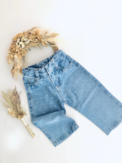 JEANS WIDE CELESTE BRILLOS en internet