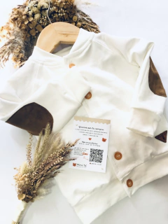 CARDIGAN ALGODÓN PARCHE BLANCO - MINITO