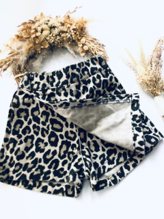 SHORT POLLERA ANIMAL PRINT MARRÓN - MINITO