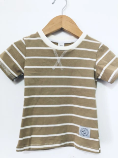 REMERA RAYADA MARRON - comprar online