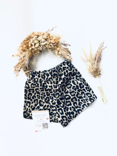SHORT POLLERA ANIMAL PRINT MARRÓN - comprar online
