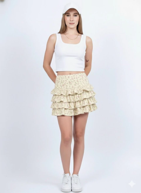 FALDA VOLADOS HAWAI PRINT - comprar online