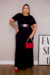 Vestido Plus Size Manga Eloisa Preto - loja online