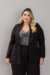 Blazer Plus Size Alfaiataria Preto - belle plus