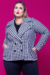 Casaco Plus Size Pied Poule - belle plus