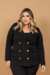 Blazer Plus Size Alfaiataria Preto Elis - comprar online