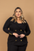 Blazer Plus Size Alfaiataria Preto Elis - belle plus