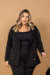 Blazer Plus Size Alfaiataria Preto Elis na internet