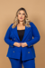 Blazer Plus Size Alfaiataria Azul Elis na internet