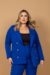 Blazer Plus Size Alfaiataria Azul Elis - comprar online