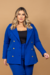 Blazer Plus Size Alfaiataria Azul Elis - comprar online