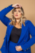 Blazer Plus Size Alfaiataria Azul Elis - loja online