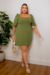 Vestido Plus Size Lastex Bruna Verde - comprar online