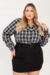 Camisa Xadrez Plus Size Stella Preto na internet