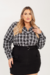 Camisa Xadrez Plus Size Stella Preto - comprar online