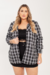 Camisa Xadrez Plus Size Stella Preto