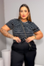 T-shirt Plus Size Listrada Sintonia