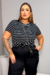 T-shirt Plus Size Listrada Sintonia - loja online