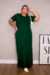 Vestido Plus Size Manga Eloisa Verde Militar - belle plus