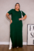 Vestido Plus Size Manga Eloisa Verde Militar