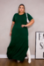 Vestido Plus Size Manga Eloisa Verde Militar - loja online