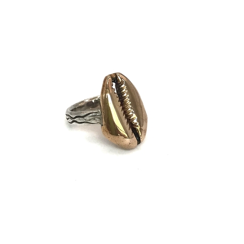 Anel Cauri Prata e bronze - comprar online