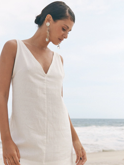 Vestido Laura [Branco - 100% Linho] - comprar online