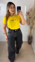 Calça Jeans preto Wide Leg - comprar online