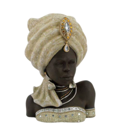 Figura Estatua Deco Resina Adorno Dama Africana 34.3cm Zn Ct