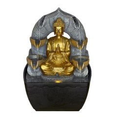 Fuente De Agua Chica Buda Cascadas + Luz Led 18cm Deco