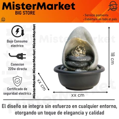 Fuente De Agua Chica Cascada Piedra + Esfera Deco 18cm Tm - comprar online