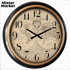 Reloj De Pared Metal 62cm Mapamundi Paises Viajes Deco Mk en internet